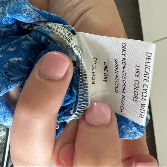 Love Kyla Tyra tunic top fringe boho | size medium blue - Picture 5 of 6